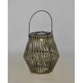 Felinar incarcare solara otel gri franghie verde Juny Ø15,5x17h