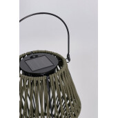 Felinar incarcare solara otel gri franghie verde Juny Ø15,5x17h