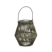 Felinar incarcare solara otel gri franghie verde Juny Ø15,5x17h