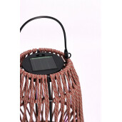 Felinar incarcare solara otel gri franghie rosie Taiki Ø15,5x19,5h