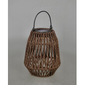 Felinar incarcare solara otel gri franghie maro Taiki Ø15,5x19,5h