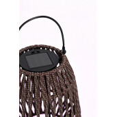 Felinar incarcare solara otel gri franghie maro Taiki Ø15,5x19,5h