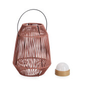 Felinar led otel gri franghie rosie Taiki Ø25,5x33h