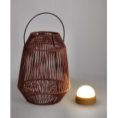 Felinar led otel gri franghie rosie Taiki Ø25,5x33h