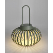 Felinar cu leduri otel verde Saryn Ø20x26h