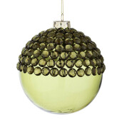 Set 8 globuri Craciun sticla verde Jewel Ø10 cm