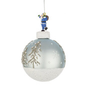 Set 6 globuri brad Craciun sticla polirasina Santa Emmy Ø 8 cm