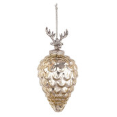 Set 12 globuri brad Craciun sticla aurie Decorum Ø9x18h