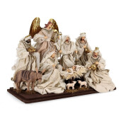 Figurina Nasterea Domnului textil multicolor Majestic 50x25x58h
