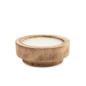 Lumanare ambientala in suport lemn maro Sonian Ø15,65x6h