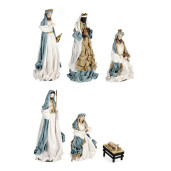 Set 6 figurine Nasterea Domnului textil multicolor Splendid 8x8x12h; 14x20x27h; 14x14x40h