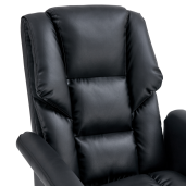 Scaun birou suport picioare piele ecologica neagra Rodik 66x64x106-116 cm