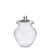 Borcan cu capac sticla transparenta 20 x 26 cm
