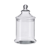Borcan cu capac sticla transparenta 17 x 33 cm