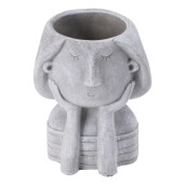 Ghiveci flori beton gri Face 14 x 12 x 19 cm