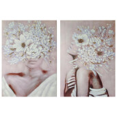 Set 2 tablouri decorative olegrafie pe panza Women 2 x 50 x 70 cm