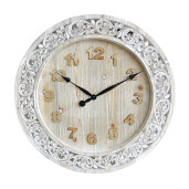 Ceas perete lemn alb maro 60 cm