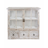 Vitrina suspendabila lemn alb maro 71,5 x 18 x 65,5 cm