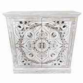 Comoda lemn alb maro  90 x 32 x 90 cm