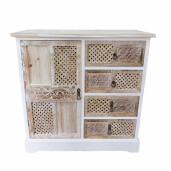 Comoda lemn alb maro 85 x 40 x 86 cm