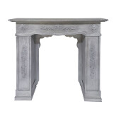 Masca semineu decorativa lemn maro gri 113 x 26 x 100 cm