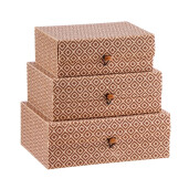 Set 3 cutii depozitare bambus maro natur 21 x 16,5 x 8 cm,  24 x 19 x 9 cm,  27,5 x 21 x 10 cm