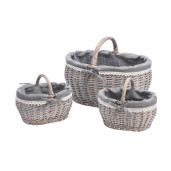 Set 3 cosuri depozitare gri 25,5 x 20 x 22, 46 x 33 x 34 cm