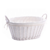 Cos depozitare lemn rachita alb 53 x 40,5 x 32 cm