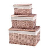 Set 3 cosuri depozitare lemn rachita natur 28,5 x 20 x 15 cm, 37 x 26,5 x 20 cm, 44,5 x 33,5 x 22,5 cm