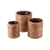 Set  ghivece flori fibre naturale maro 20 x 25 cm, 25 x 29 cm, 30 x 33 cm