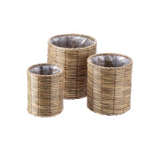 Set  ghivece flori fibre naturale maro III 20 x 25 cm, 25 x 29 cm, 30 x 33 cm