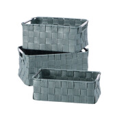 Set 3 cosuri depozitare textil verde 26 x 16 x 9 cm, 28 x 18 x 11,5 cm, 30 x 20 x 13,5 cm