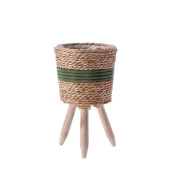 Set 2 ghivece flori natur verde 19,5 x 33 cm, 24 x 44 cm