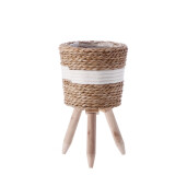 Set 2 ghivece flori natur alb 19,5 x 33 cm, 24 x 44 cm