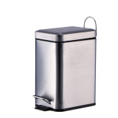 Cos gunoi cu pedala otel argintiu 24,5 x 12 x 25, 3 L