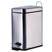 Cos gunoi cu pedala otel argintiu  14 x 29,5 x 30, 5 L