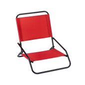 Sezlong gradina pliabil fier negru textil rosu 60 x 50 x 60 cm