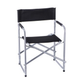 Scaun gradina pliabil textil negru fier argintiu 55 x 47 x 78 cm