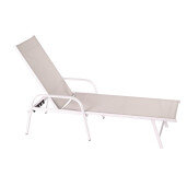Sezlong gradina bej 195 x 60 x 105 cm