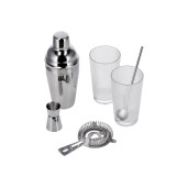 Set preparare cocktail, 6 piese, otel argintiu sticla, 550 ml