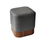 Taburet textil gri mdf maro  42 x 42 x 45 cm