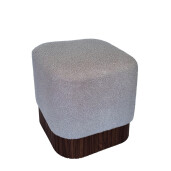 Taburet mdf maro textil gri 42 x 42 x 45 cm