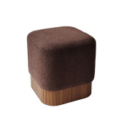 Taburet mdf maro textil 42 x 42 x 45 cm