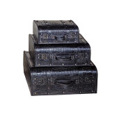 Set 3 cutii depozitare Valize, mdf  piele ecologica 28 x 16 x 10,  40 x 23 x 15, 45 x 31 x 18 cm