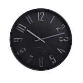 Ceas perete plastic negru argintiu 50,5 cm