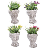 Set 4 plante artificiale in ghiveci 14 x 14 x 30 cm