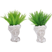 Set 2 plante artificiale in ghiveci  14 x 14 x 36 cm
