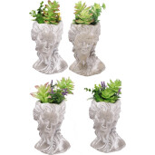 Set 4 plante artificiale suculente in ghiveci 18 x 14 x 34 cm