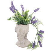 Plante artificiale verzi si Lavanda in ghiveci 18 x 14 x 34 cm
