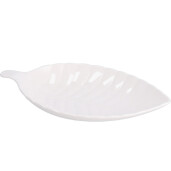Platou ceramica alba Frunza 41 x 24 x 5 cm